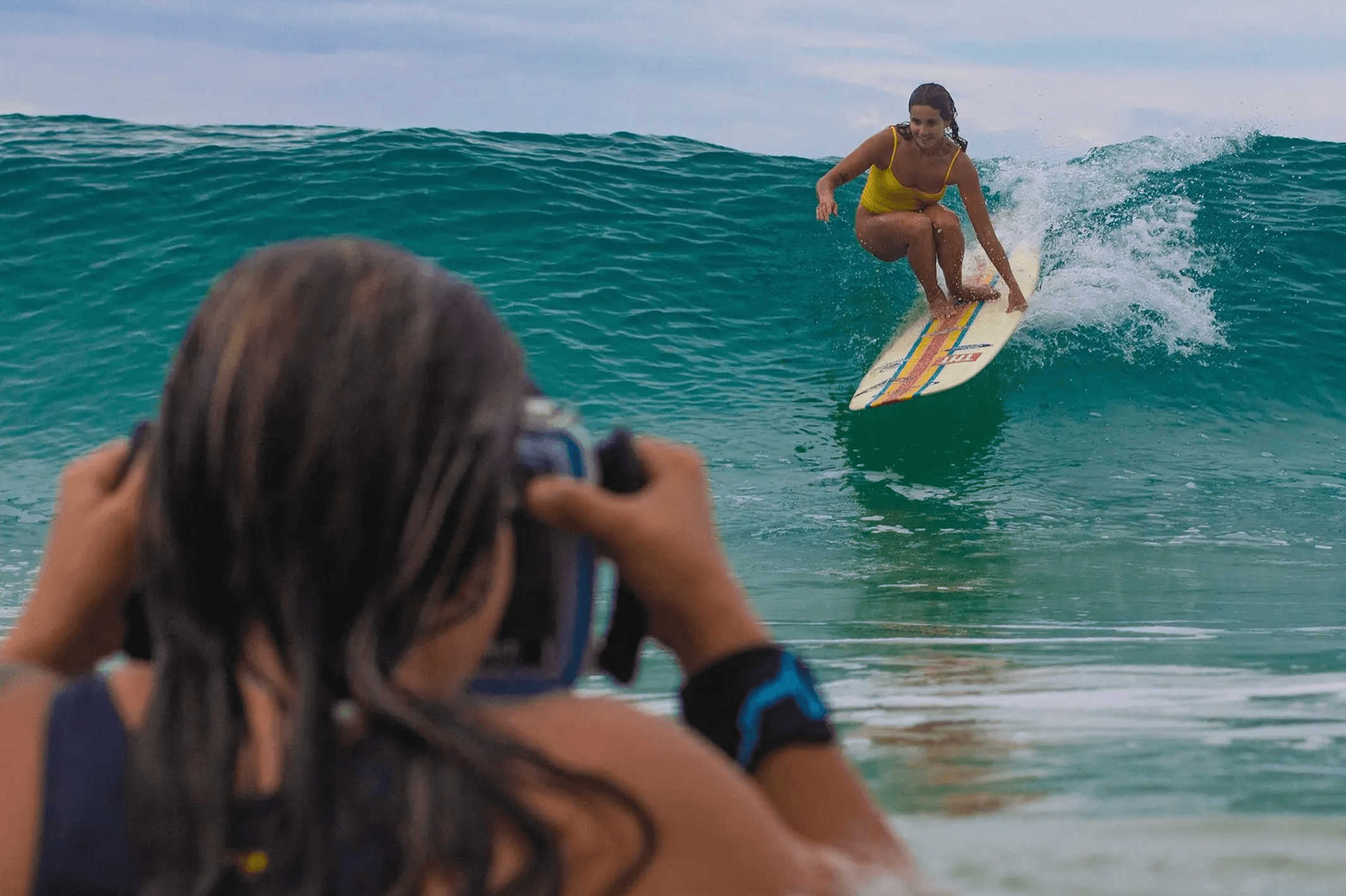 Action shot from a surf session on the California coast